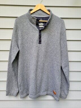 Swannies Golf Wolff Fleece Pullover Mens X- LARGE 1/4 Snap Sweatshirt Gray